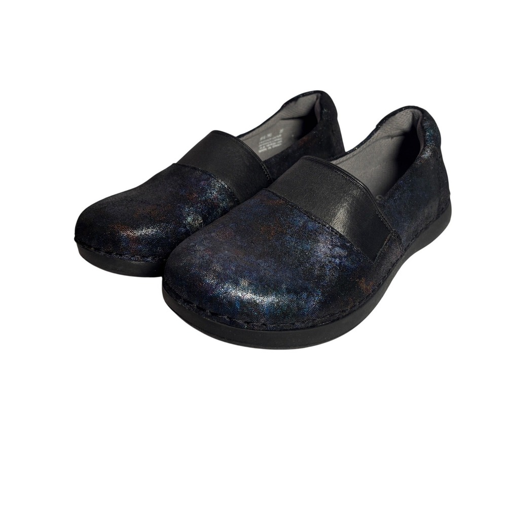 Alegria Womens Loafers 35 Black Iridescent Galaxy Slip Resistant Comfort Cosmic